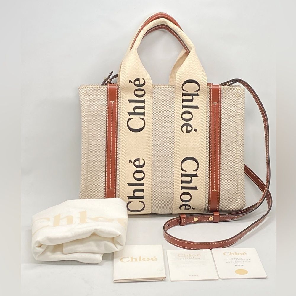 Chloe Small Woody Canvas Tote Bag